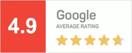 4.9 average star rating on Google